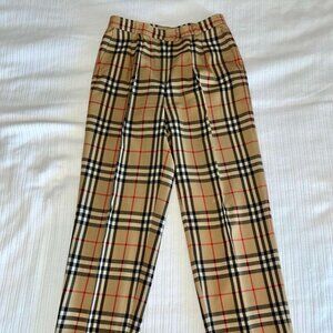 BURBERRY PANTS WOMEN  WOOL SIZE 6 CLASSIC FIT BURBERRY CHECK